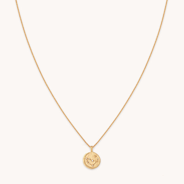 Capricorn Zodiac Pendant Necklace in Gold
