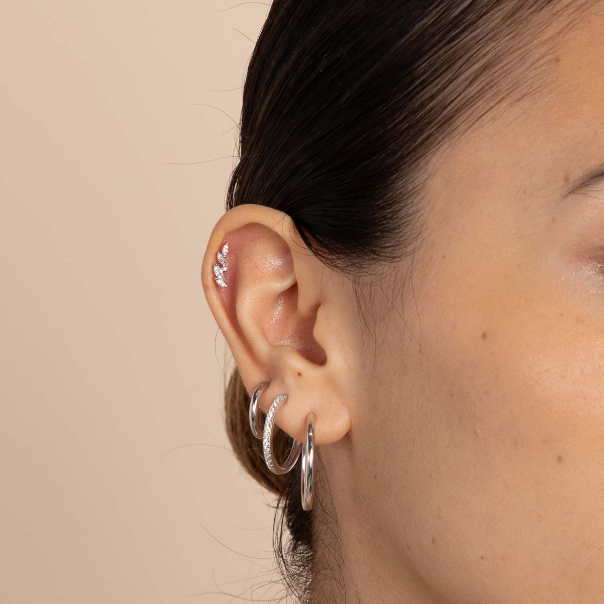 Christmas Party - Crystal Barbell in Silver - Barbell Earring - Astrid & Miyu