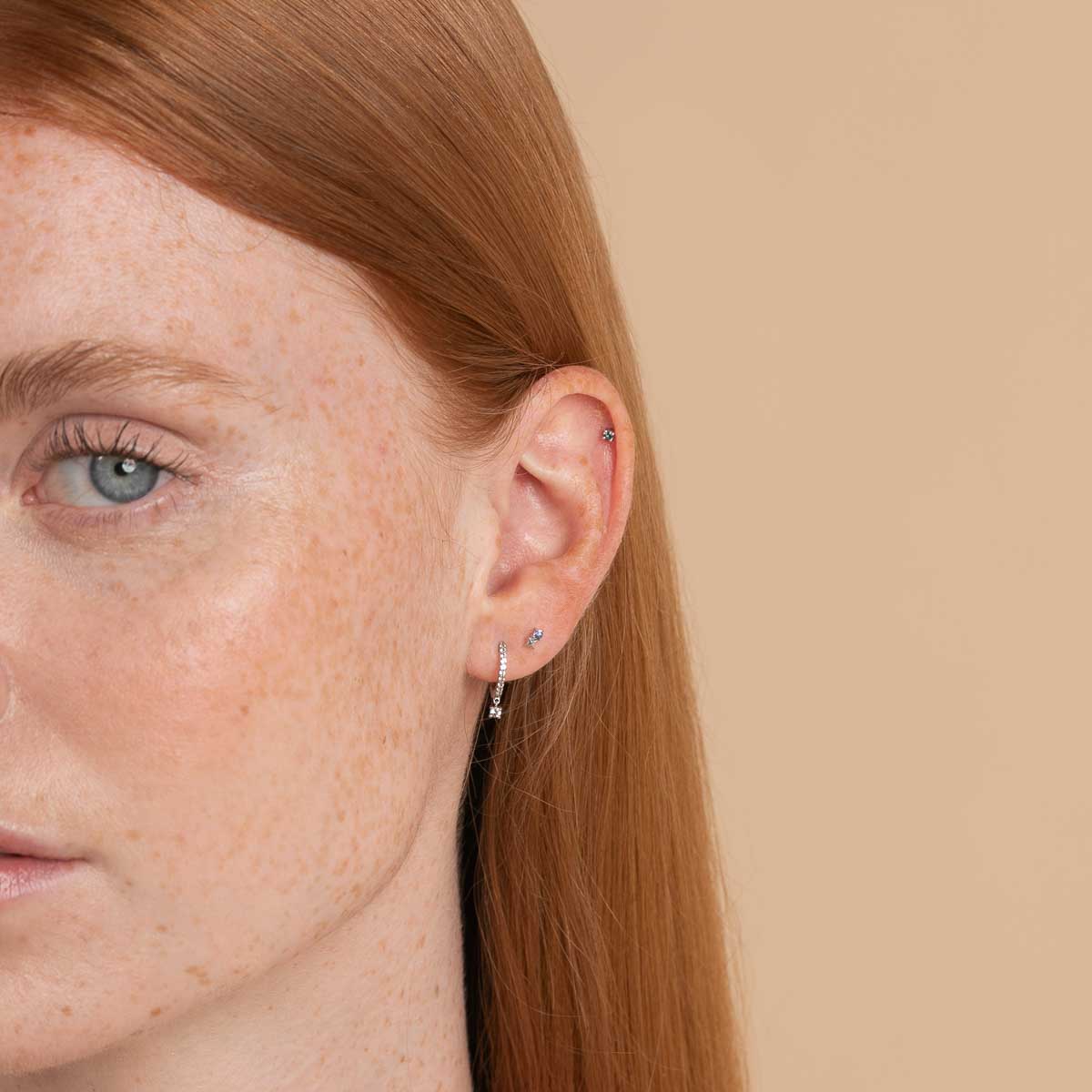 Birthstone Earrings - December Tanzanite Birthstone Earrings in Solid White Gold - Stud Earrings - Astrid & Miyu