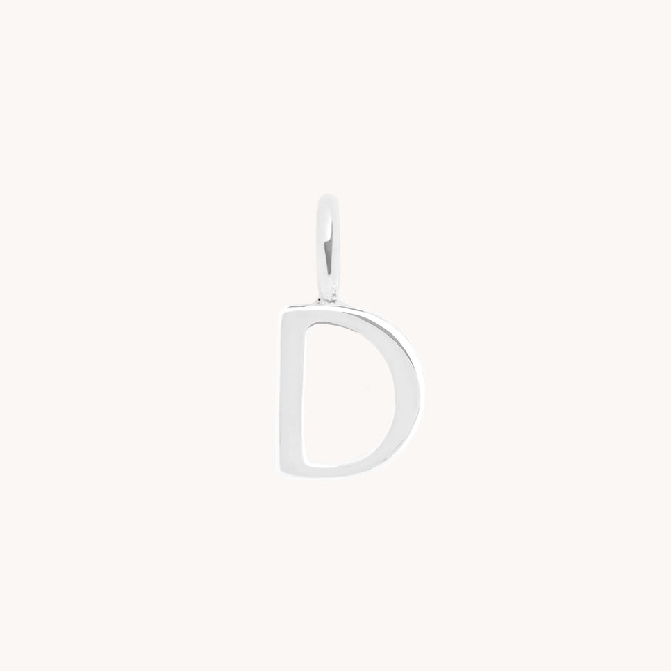 Initial Charms - D Initial Charm 9k White Gold - Welding Charm - Astrid & Miyu