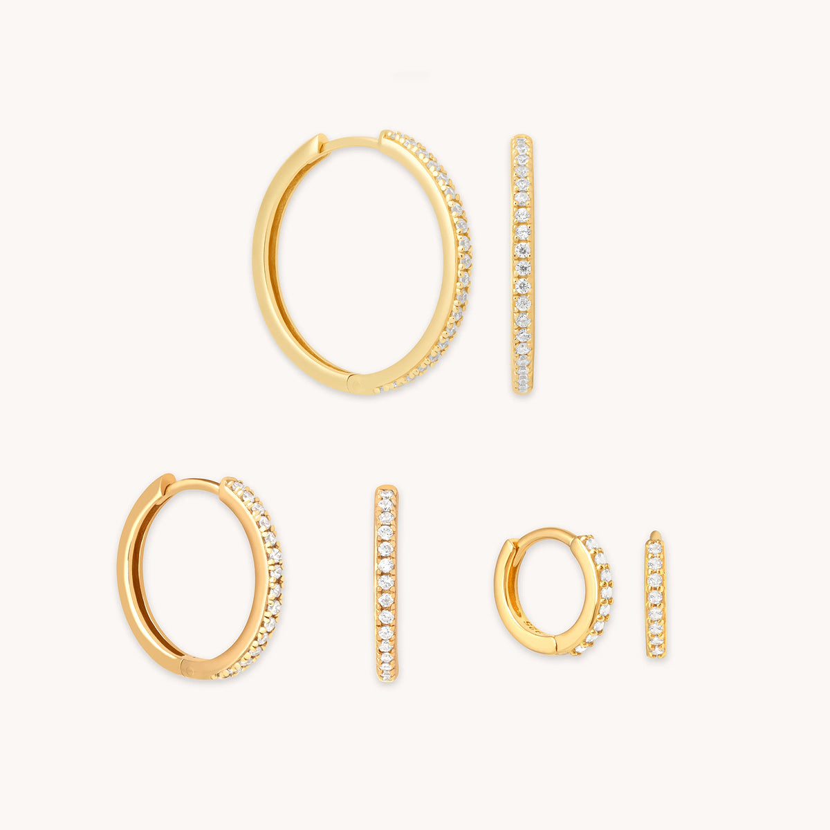 Crystal Hoop to Huggie Gift Set in Gold-Astrid & Miyu