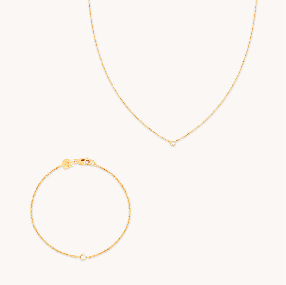 18k Gold Plated Jewellery - Essential Crystal Gift Set in Gold - Stacking Sets - Astrid & Miyu