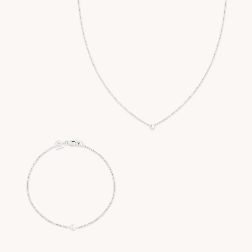 Bold Zodiacs & Zodiac Gift Sets - Essential Crystal Gift Set in Silver - Stacking Sets - Astrid & Miyu