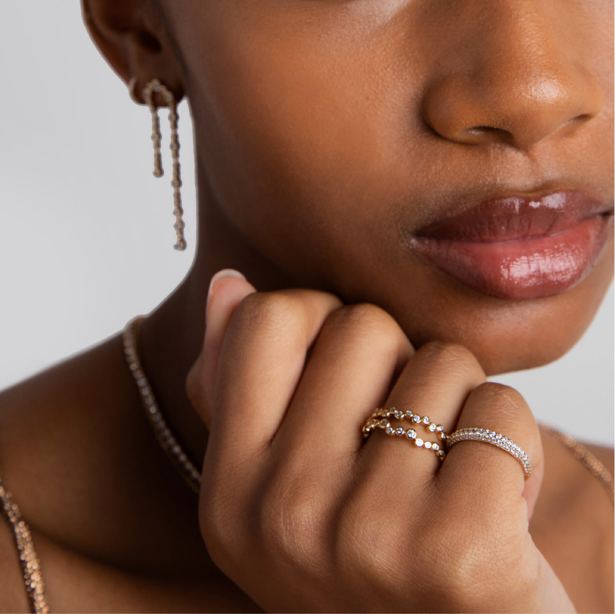 18k Gold Plated Jewellery - Dome Pavé Ring in Gold - Rings - Astrid & Miyu