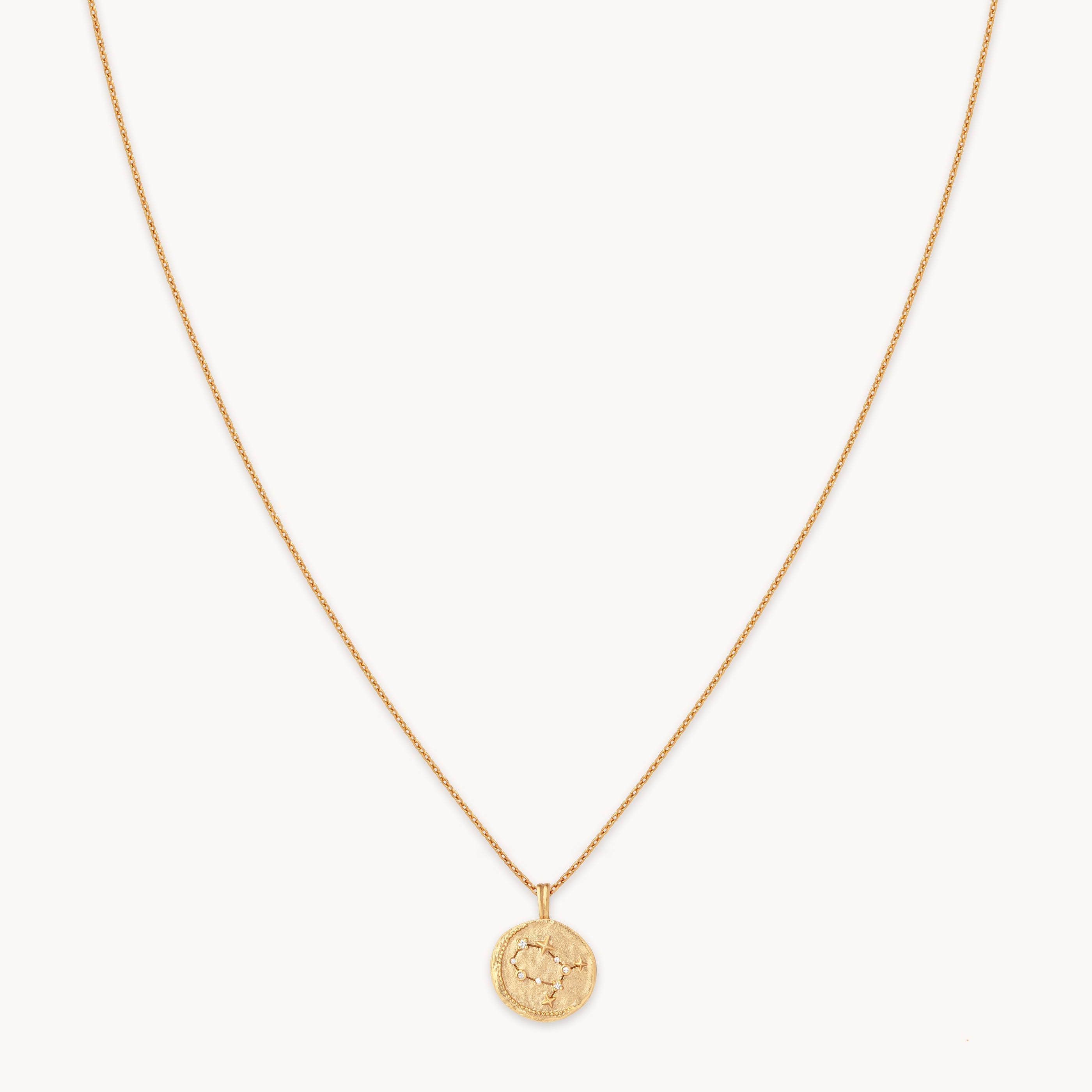 Gemini Zodiac Pendant Necklace in Gold