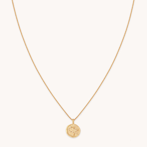 Gemini Zodiac Pendant Necklace in Gold