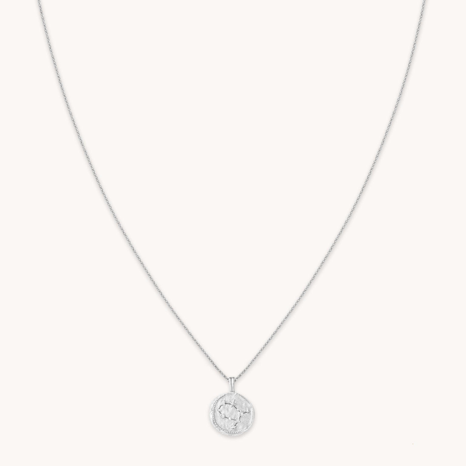 Gemini Zodiac Pendant Necklace in Silver
