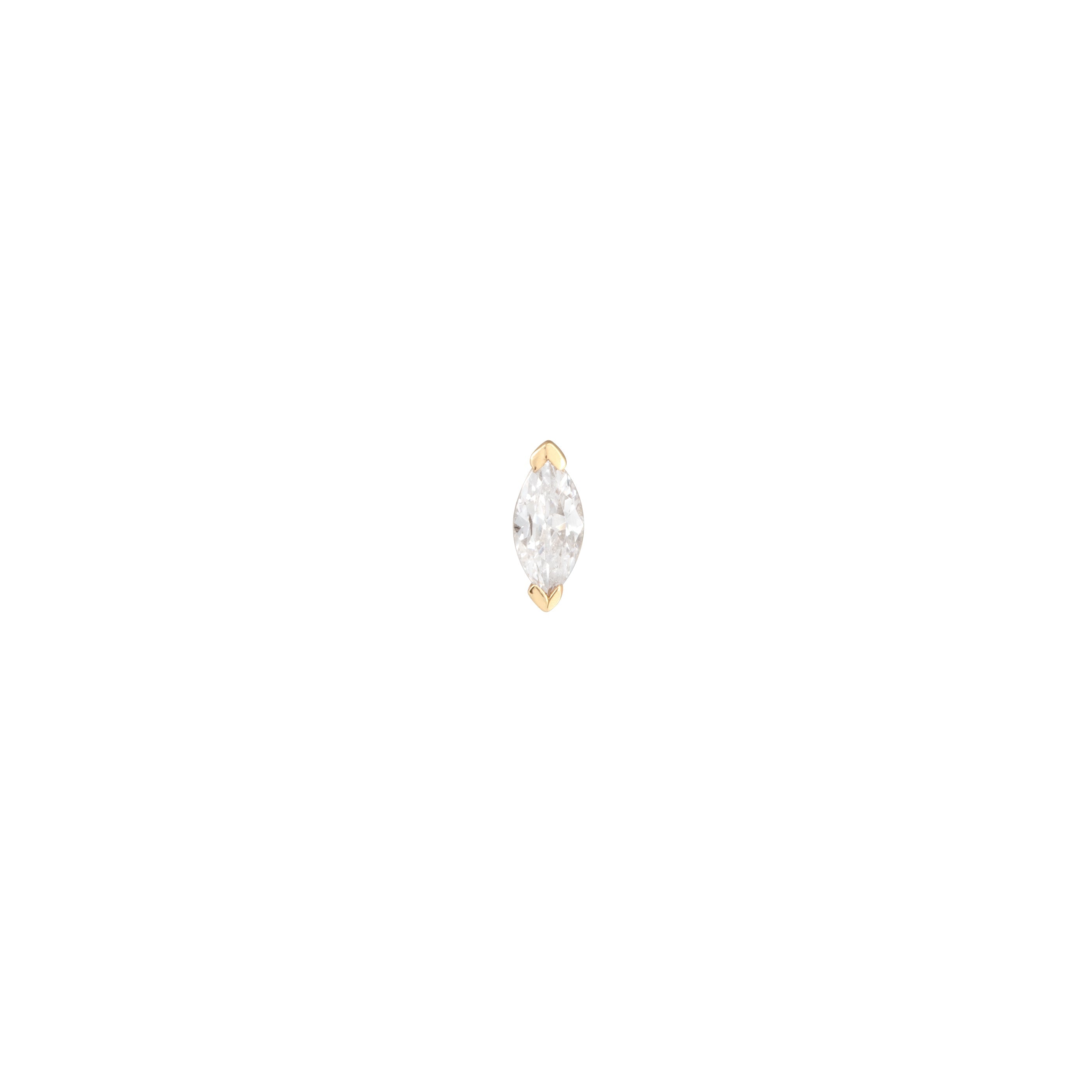 April White Topaz - Topaz Marquise Piercing Stud 6mm in Solid Gold - Piercing Stud - Astrid & Miyu