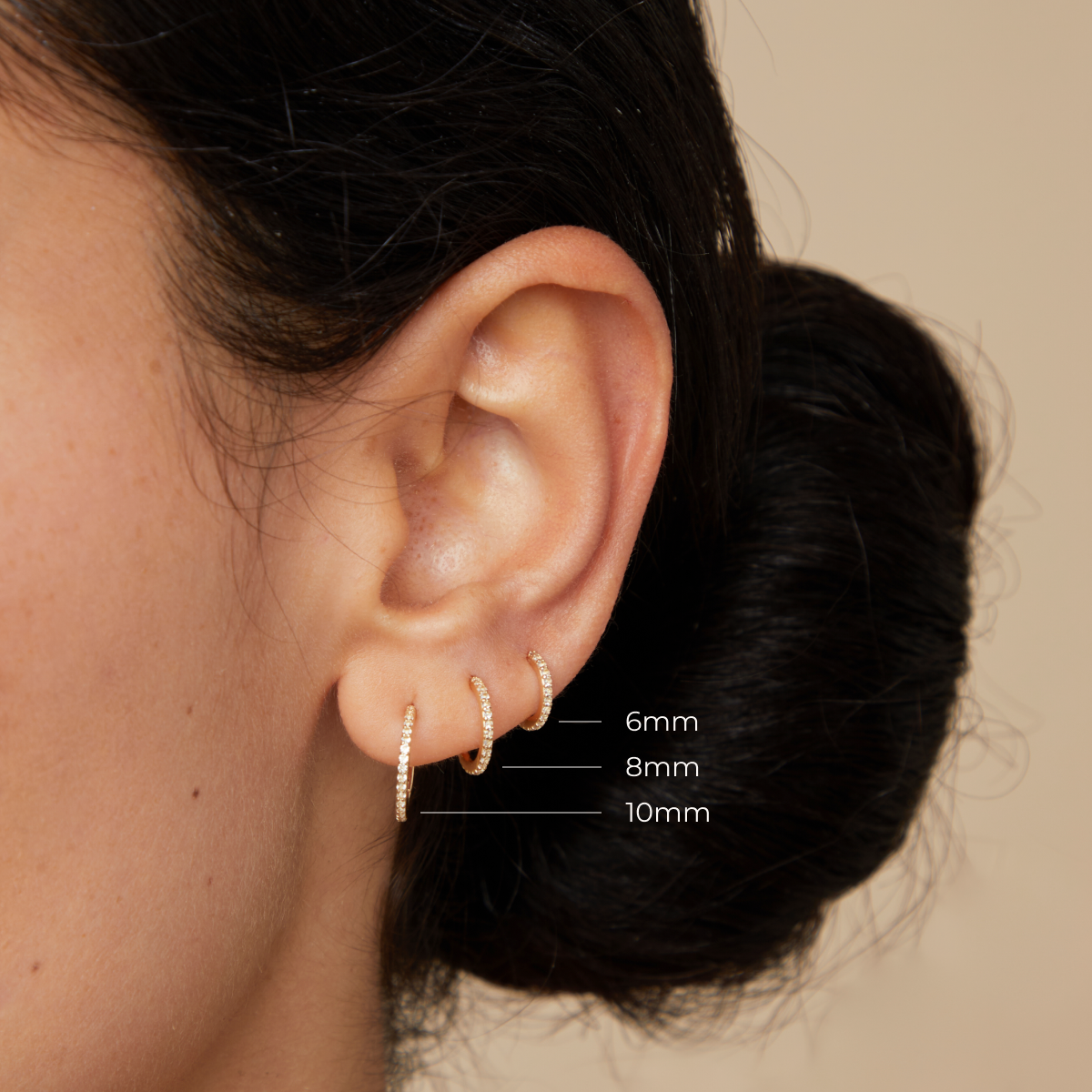 Daith Piercing Jewellery - Pavé Seamless 1.2mm Piercing Hoop in Solid Gold - Piercing Hoop - Astrid & Miyu