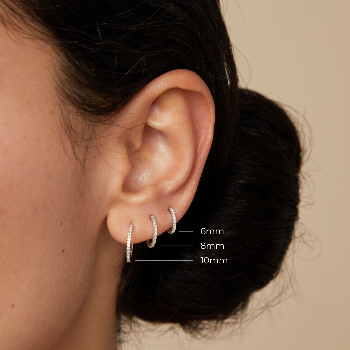 Daith Piercing Jewellery - Pavé Seamless 1.2mm Piercing Hoop in Solid White Gold - Piercing Hoop - Astrid & Miyu