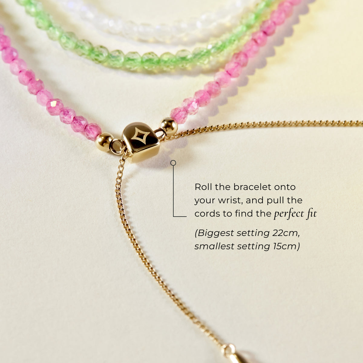 Beaded Jewellery - Moonstone Gemstone Bracelet in 9k Gold - Beaded Bracelet - Astrid & Miyu