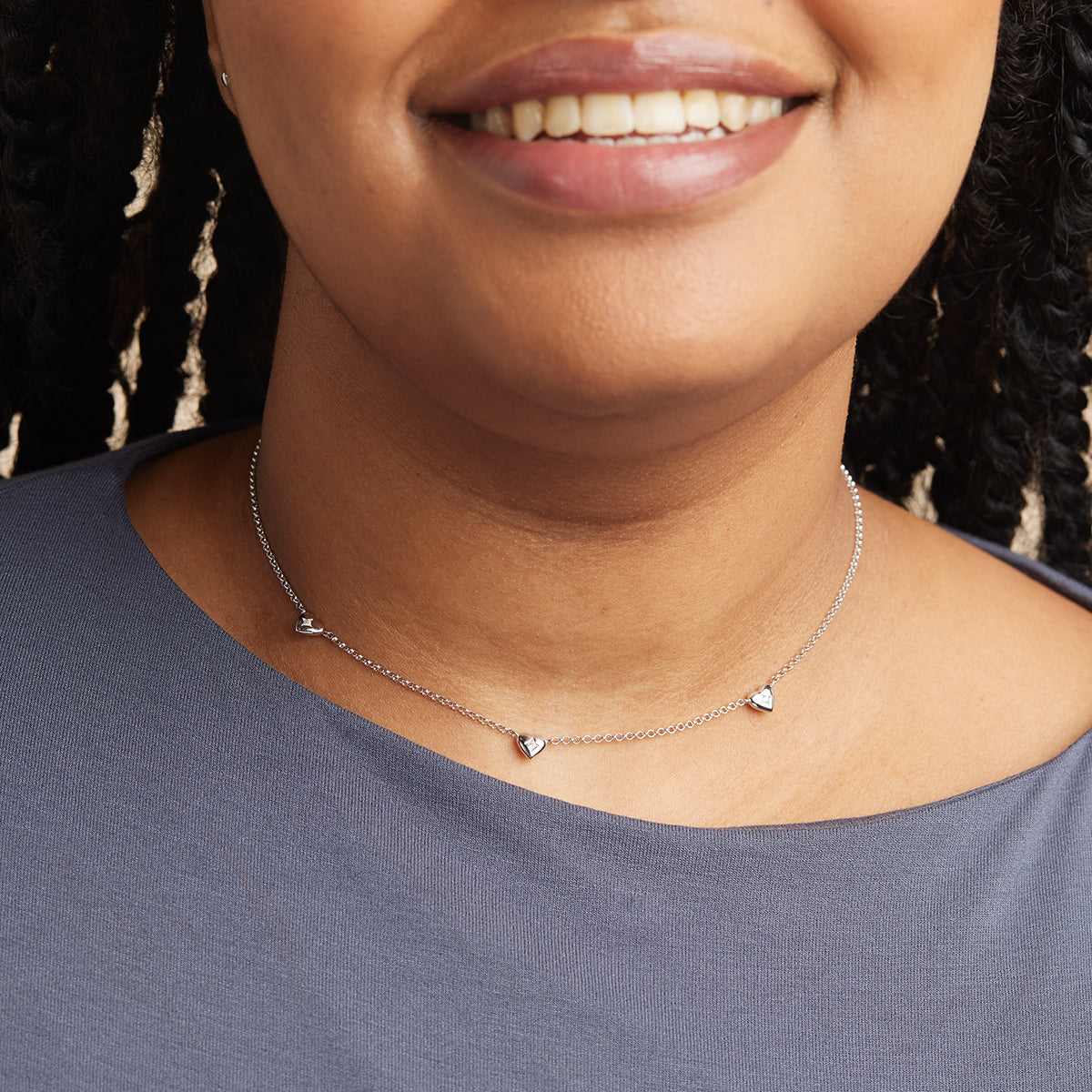 Charm Necklaces - Heart Charm Necklace in Silver - Charm Necklaces - Astrid & Miyu