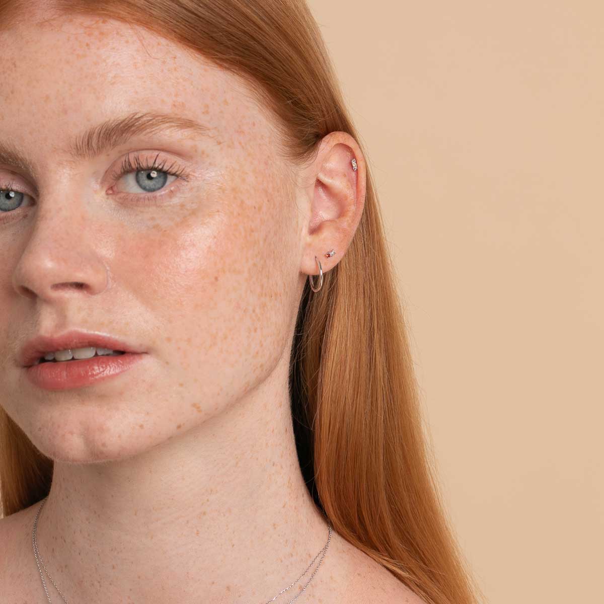 Eternity Collection - January Garnet Birthstone Necklace in Solid White Gold - Pendant Necklace - Astrid & Miyu