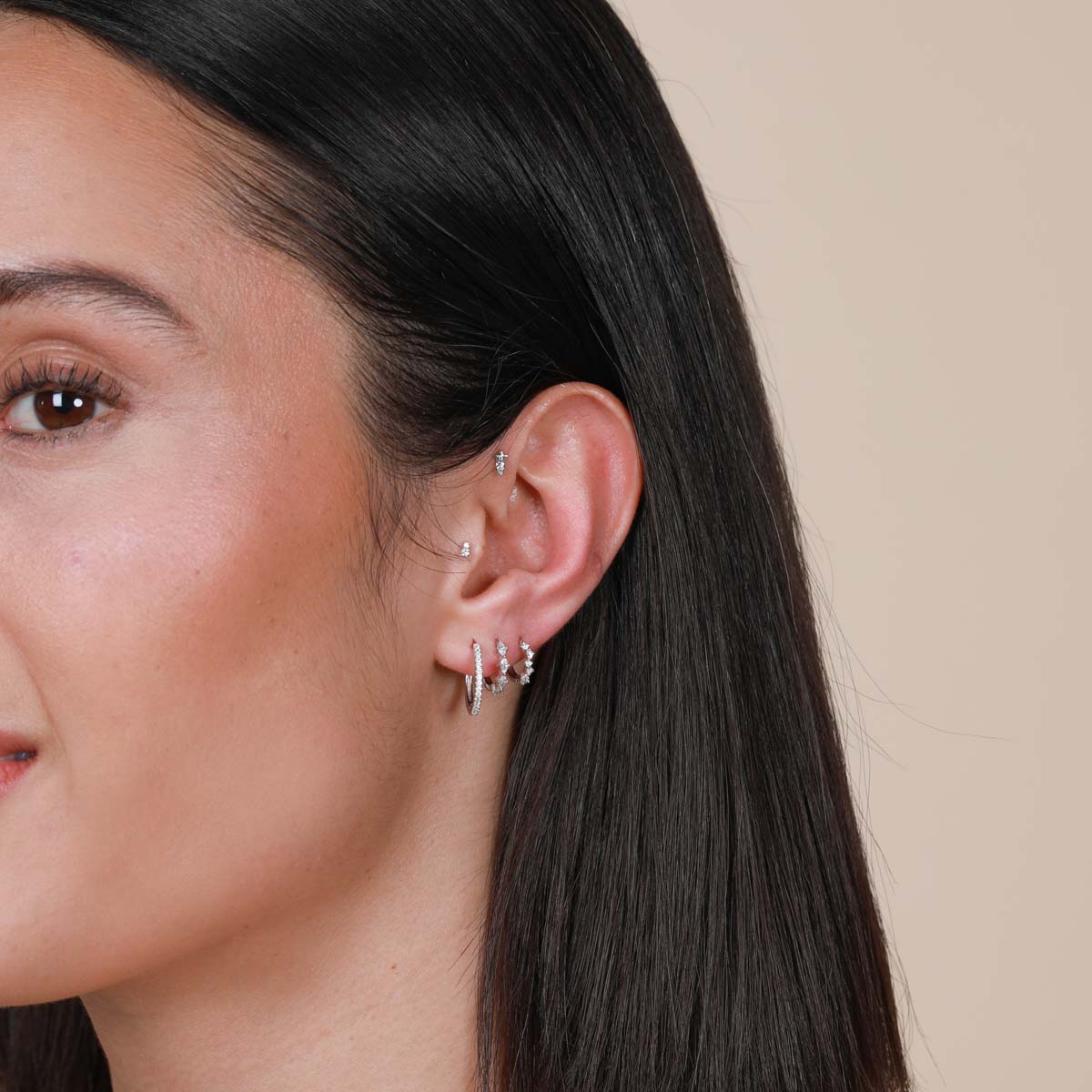 Jewelled Hoop in Silver-Astrid & Miyu