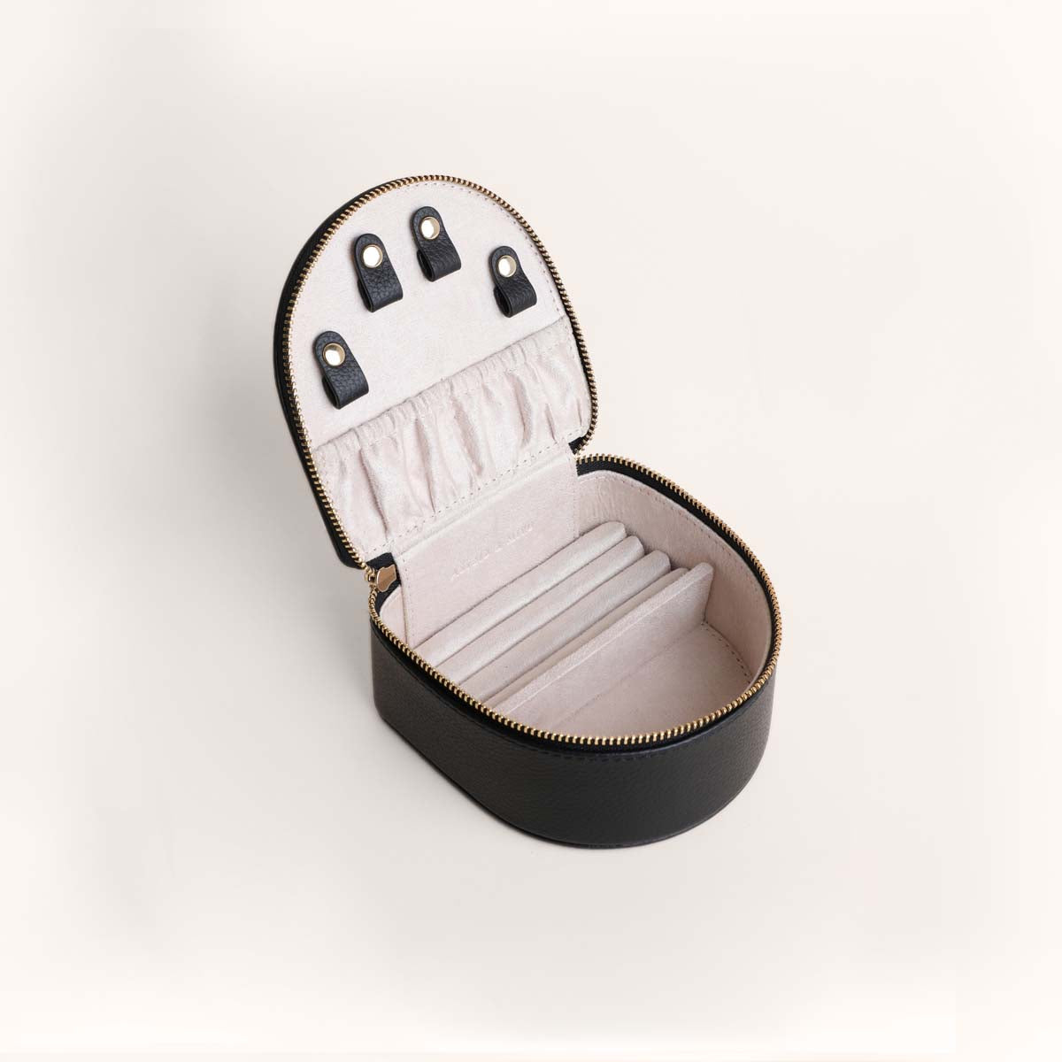 Jewellery Boxes - Leather Jewellery Box in Black - Jewellery Box - Astrid & Miyu