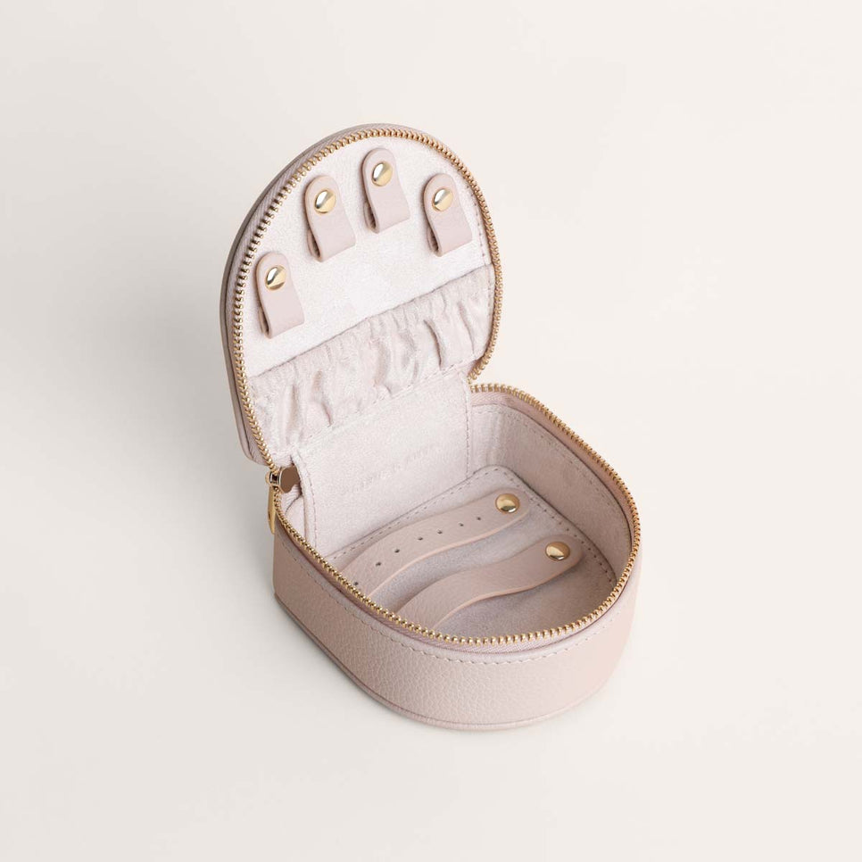 Jewellery Boxes - Leather Travel Jewellery Box in Fawn Sand - Jewellery Box - Astrid & Miyu