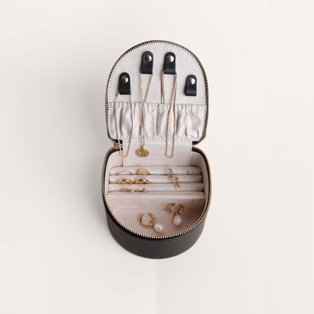 Jewellery Boxes - Leather Jewellery Box in Black - Jewellery Box - Astrid & Miyu