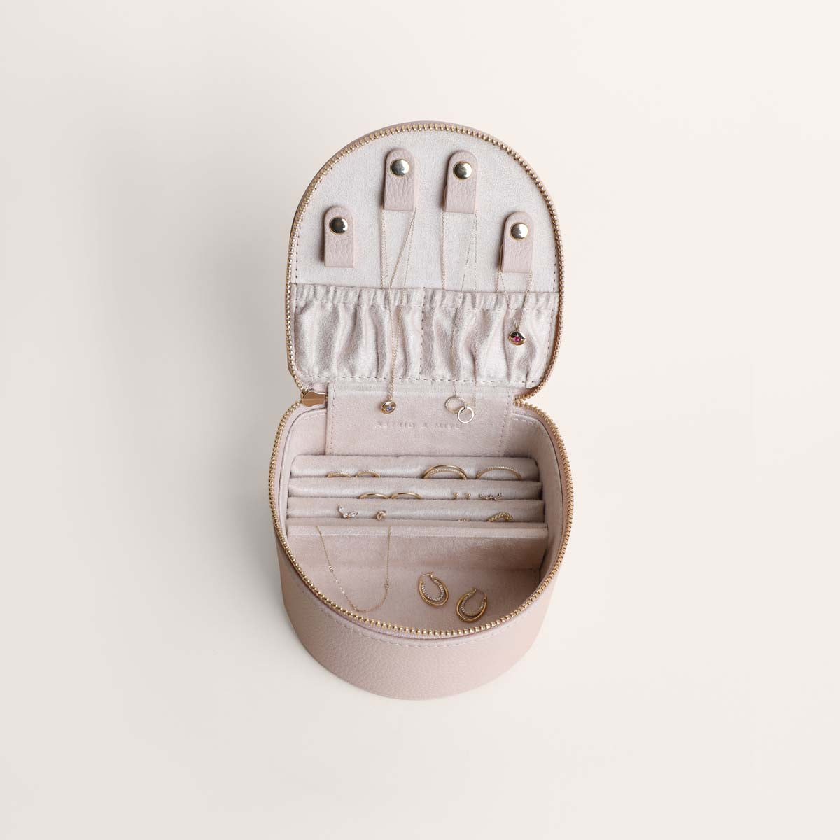 Jewellery Boxes - Leather Jewellery Box in Fawn Sand - Jewellery Box - Astrid & Miyu