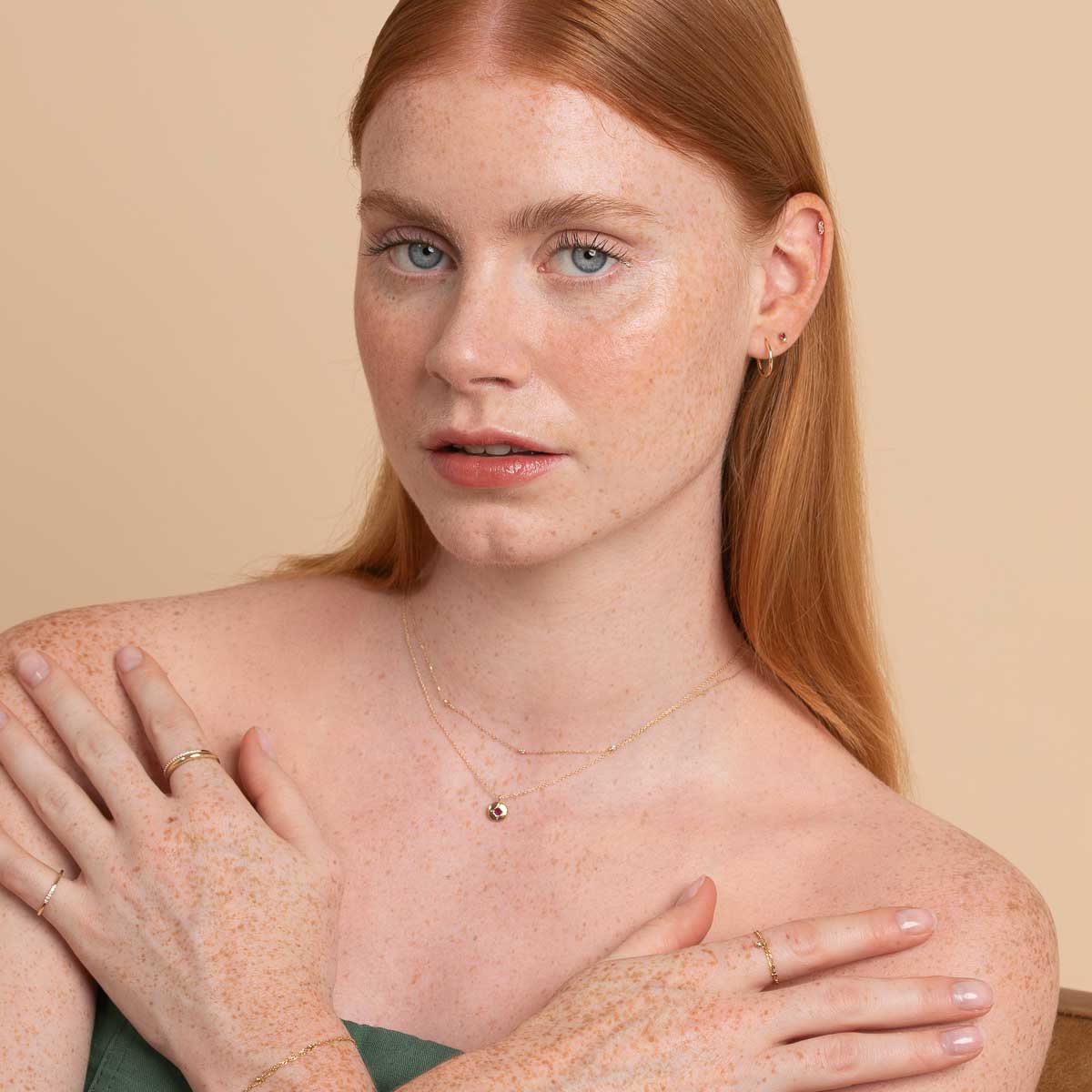 Birthstone Earrings - July Ruby Birthstone Earrings in Solid Gold - Stud Earrings - Astrid & Miyu