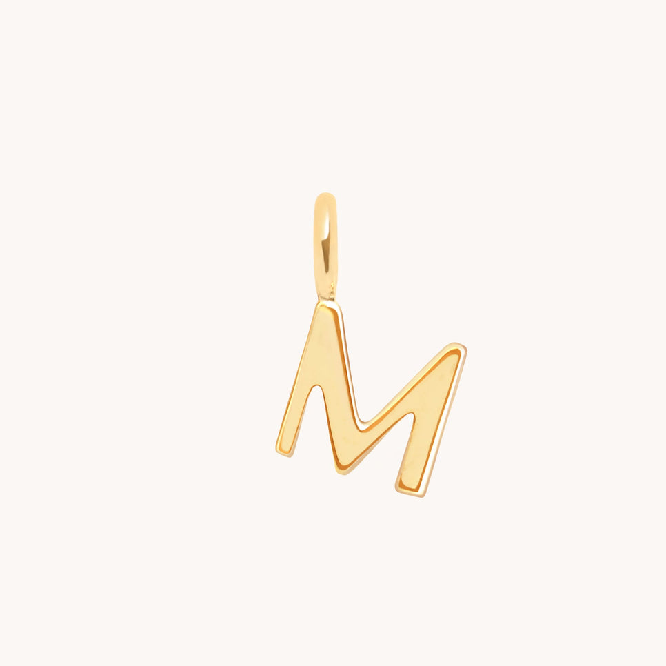 Initial Charms - M Initial Charm 9k Gold - Welding Charm - Astrid & Miyu