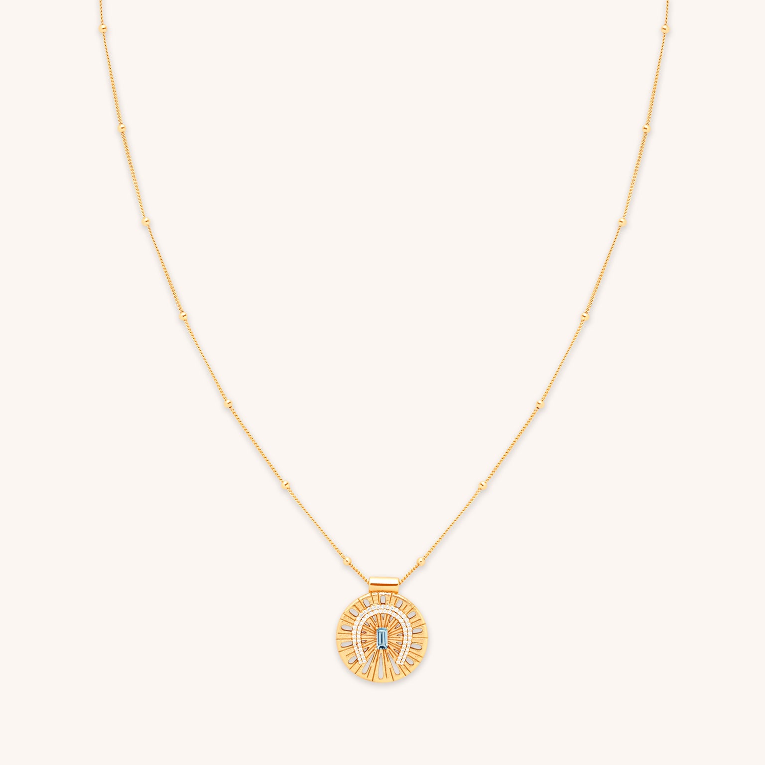 18k Gold Plated Jewellery - Horseshoe Pendant Necklace in Gold - Pendant Necklace - Astrid & Miyu