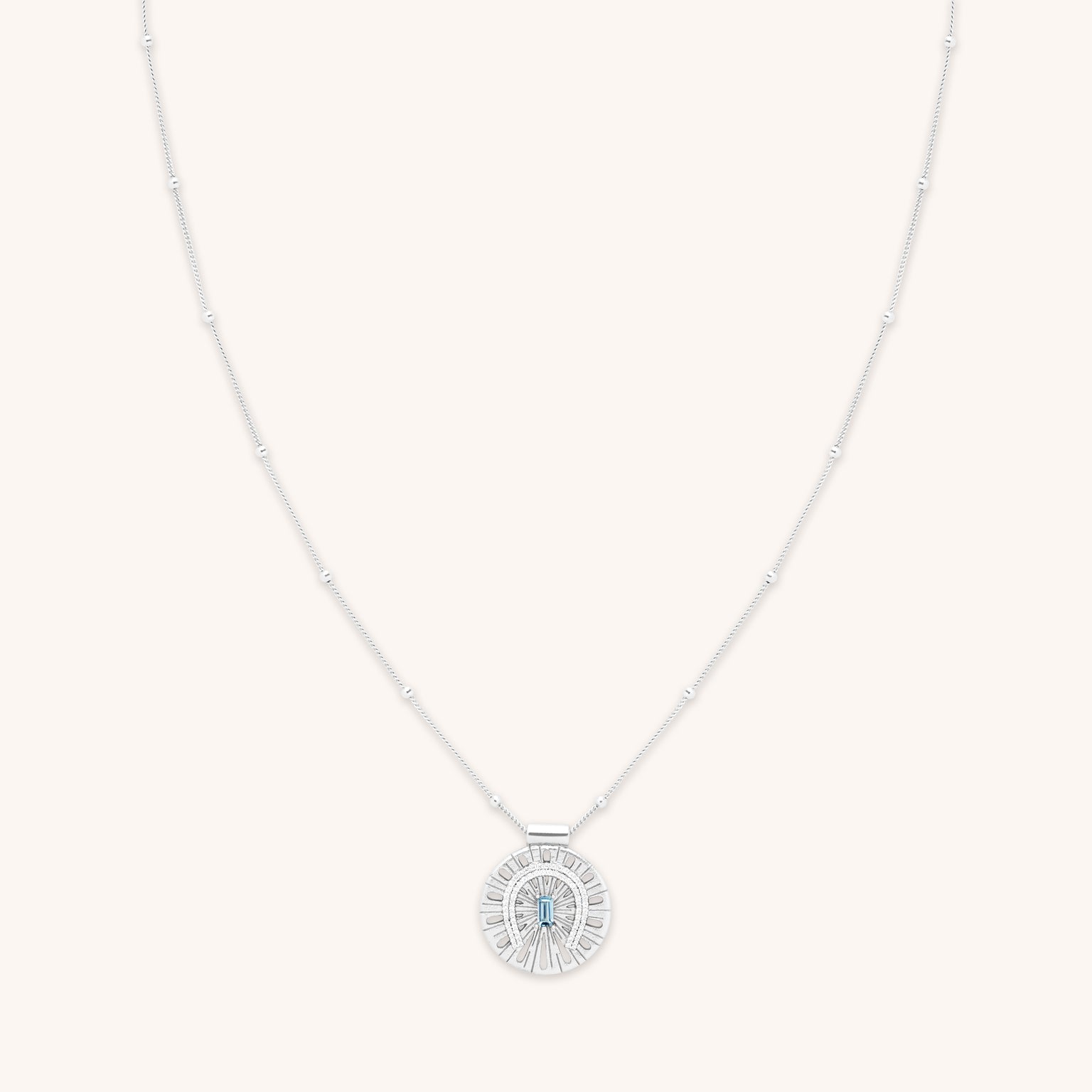 Gemstone Necklaces - Horseshoe Pendant Necklace in Silver - Pendant Necklace - Astrid & Miyu