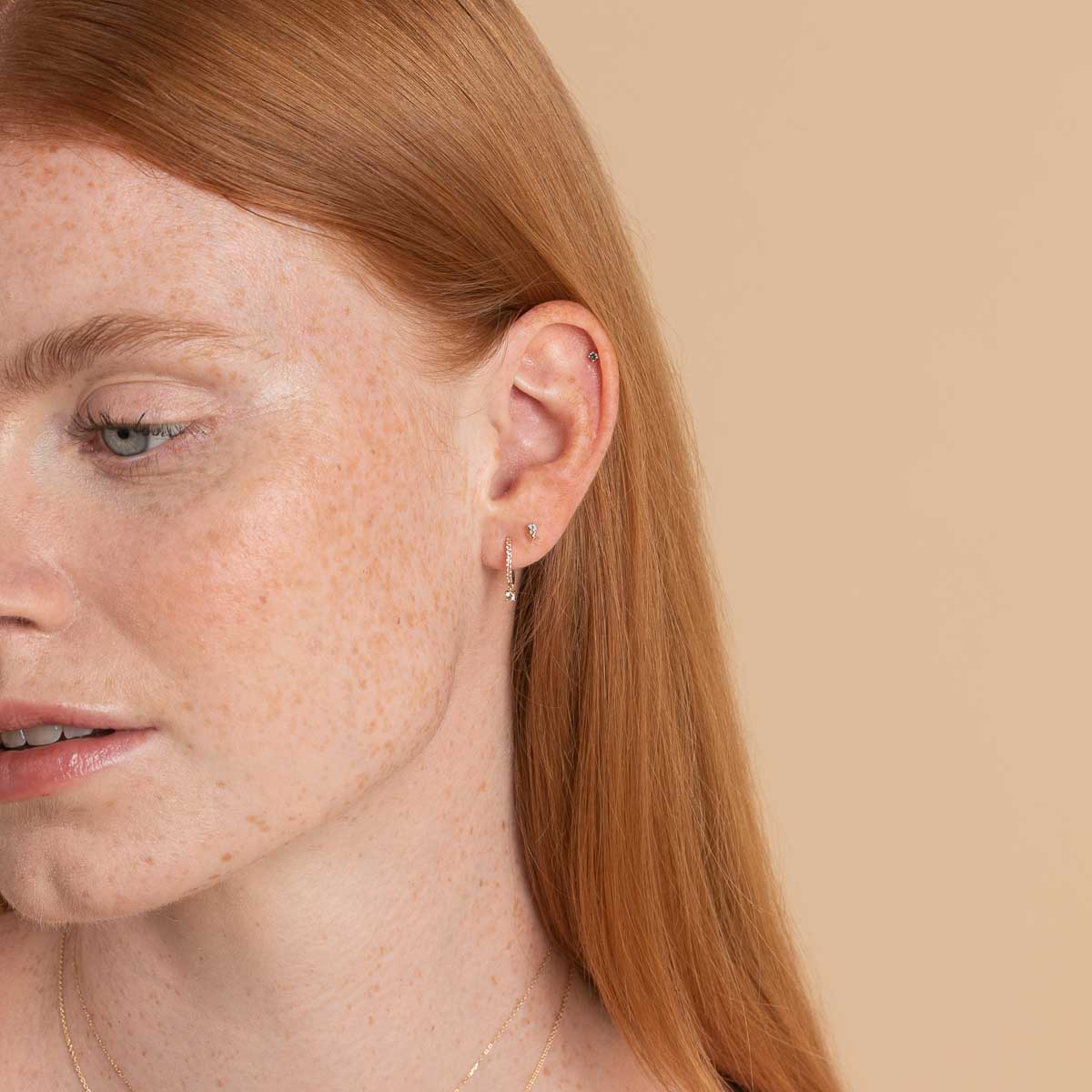 Birthstone Earrings - March Aquamarine Birthstone Earrings in Solid Gold - Stud Earrings - Astrid & Miyu