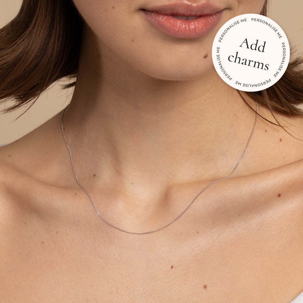 Charm Compatible Necklaces & Bracelets - Miyu Chain Necklace in Solid White Gold - - Astrid & Miyu