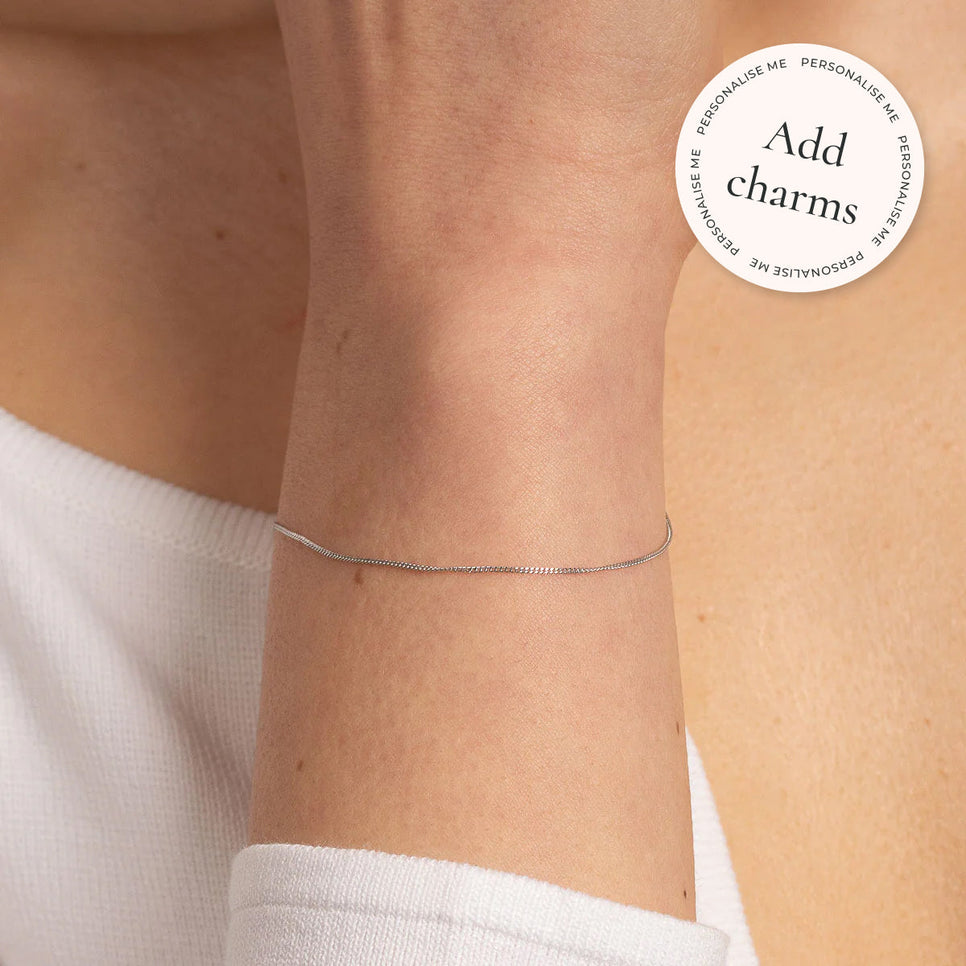 Bracelets - Miyu Chain Bracelet in Solid White Gold - - Astrid & Miyu