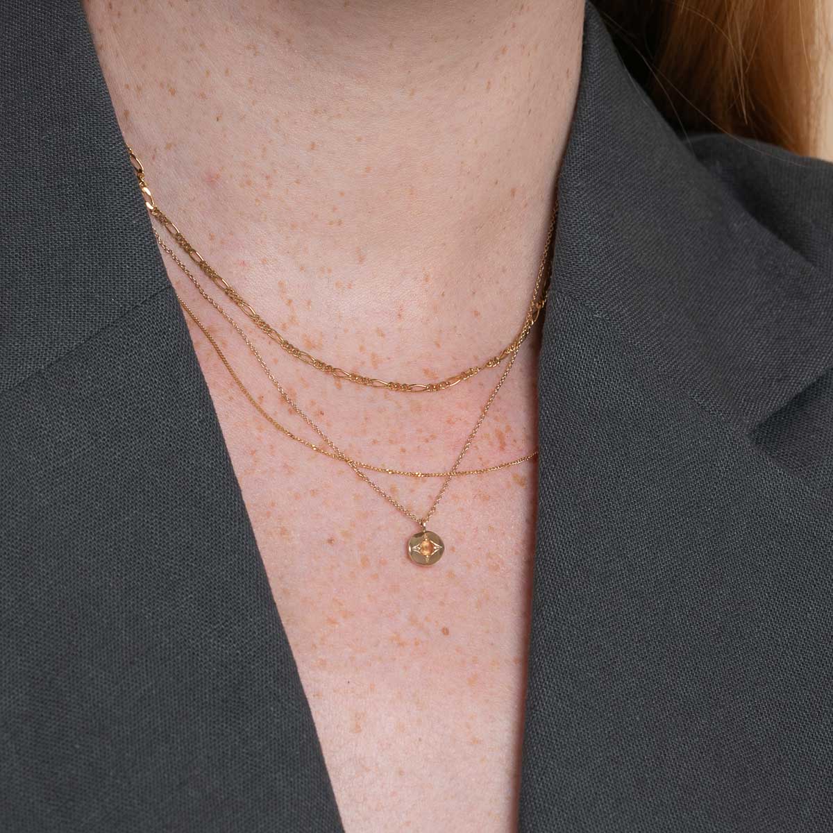 Gemstone Jewellery - November Citrine Birthstone Necklace in Solid Gold - Pendant Necklace - Astrid & Miyu