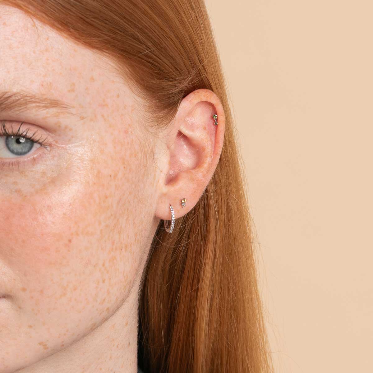 Birthstone Earrings - November Citrine Birthstone Earrings in Solid White Gold - Stud Earrings - Astrid & Miyu