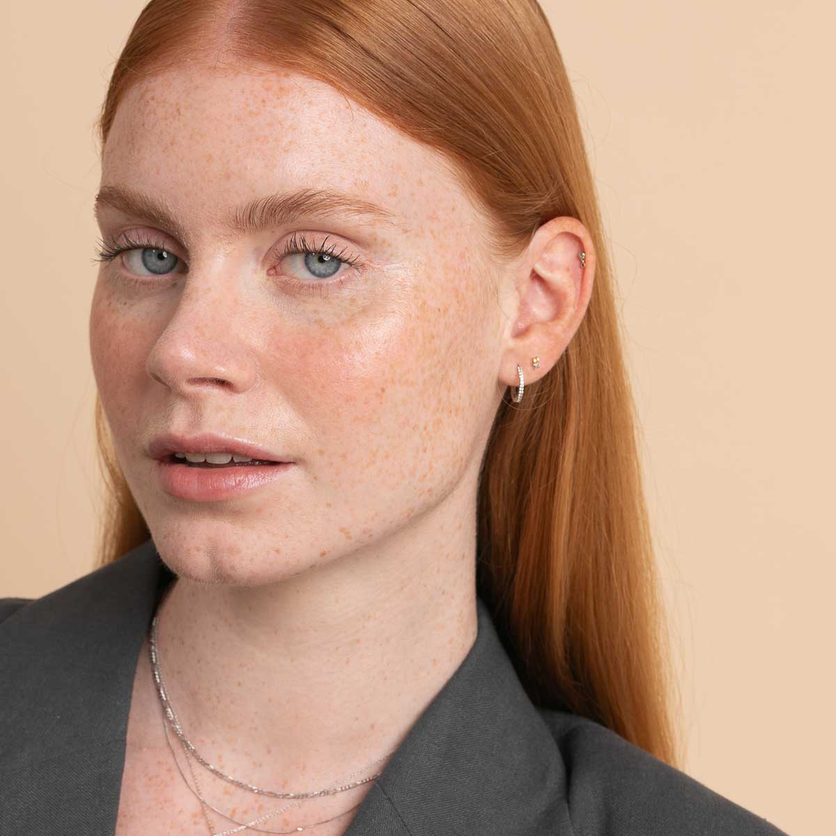 Birthstone Earrings - November Citrine Birthstone Earrings in Solid White Gold - Stud Earrings - Astrid & Miyu