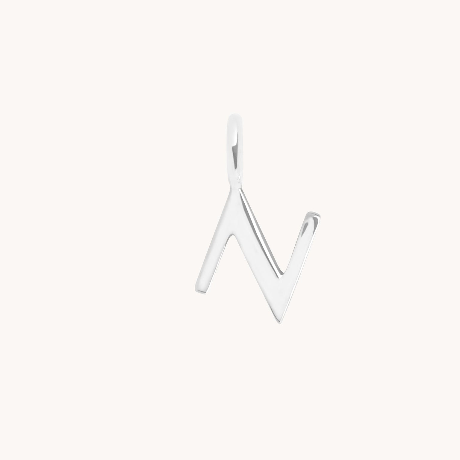 Initial Charms - N Initial Charm 9k White Gold - Welding Charm - Astrid & Miyu