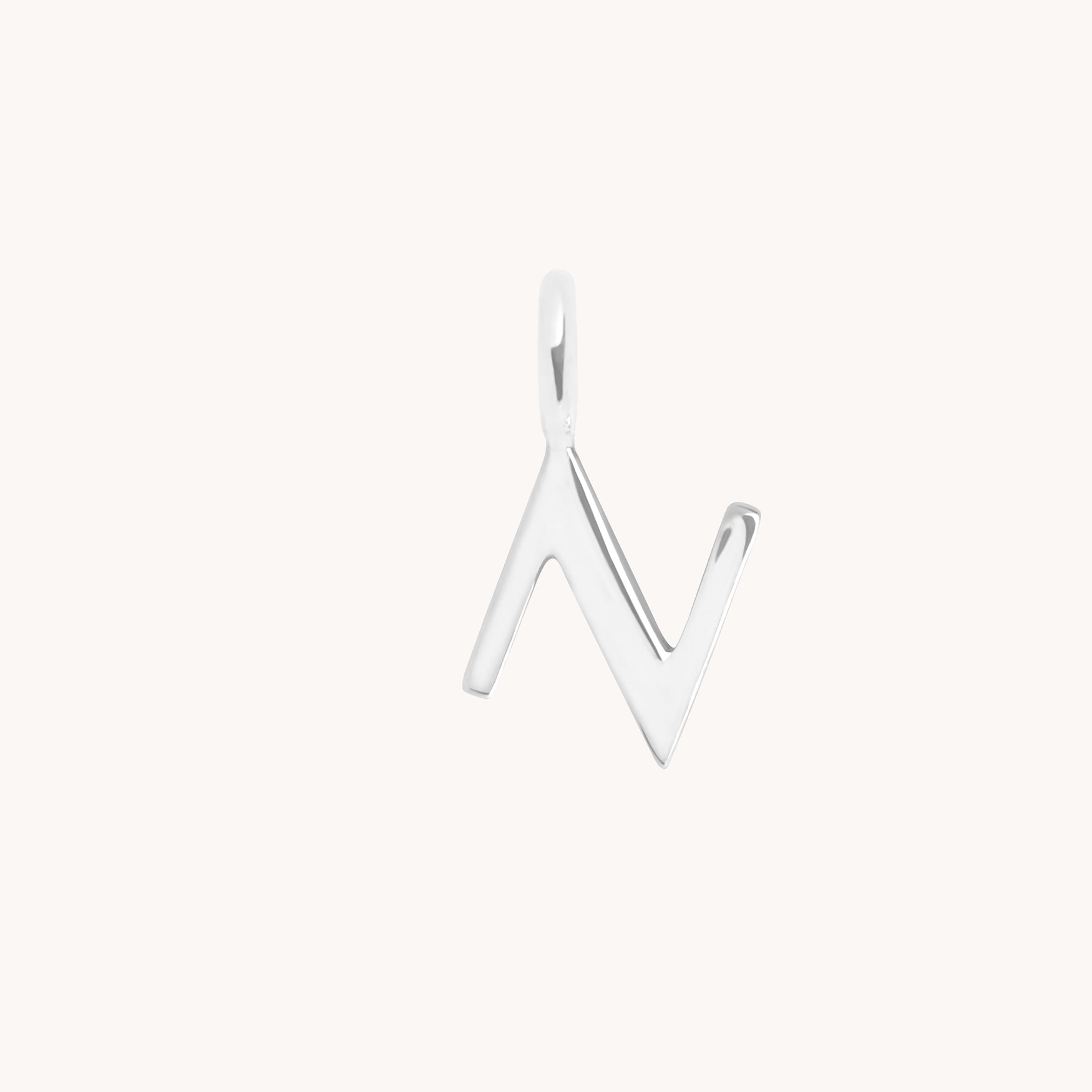Initial Charms - N Initial Charm 9k White Gold - Welding Charm - Astrid & Miyu