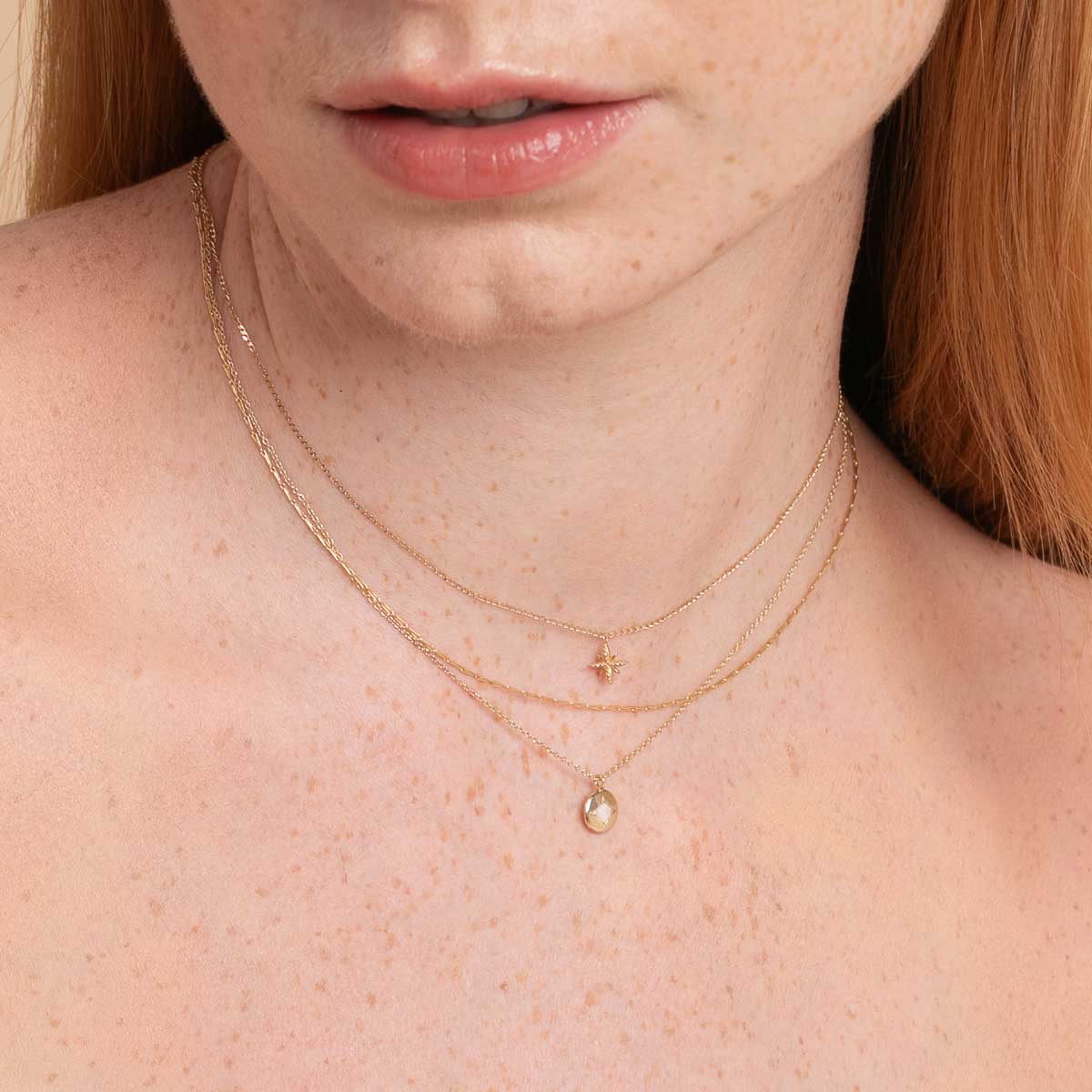 Birthstone Jewellery - October Opal Birthstone Necklace in Solid Gold - Pendant Necklace - Astrid & Miyu