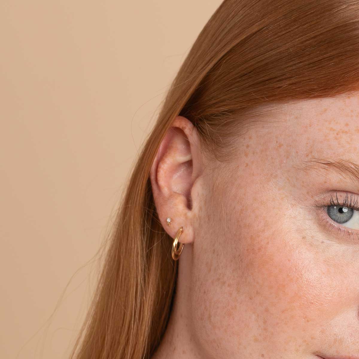 Birthstone Earrings - October Opal Birthstone Earrings in Solid Gold - Stud Earrings - Astrid & Miyu