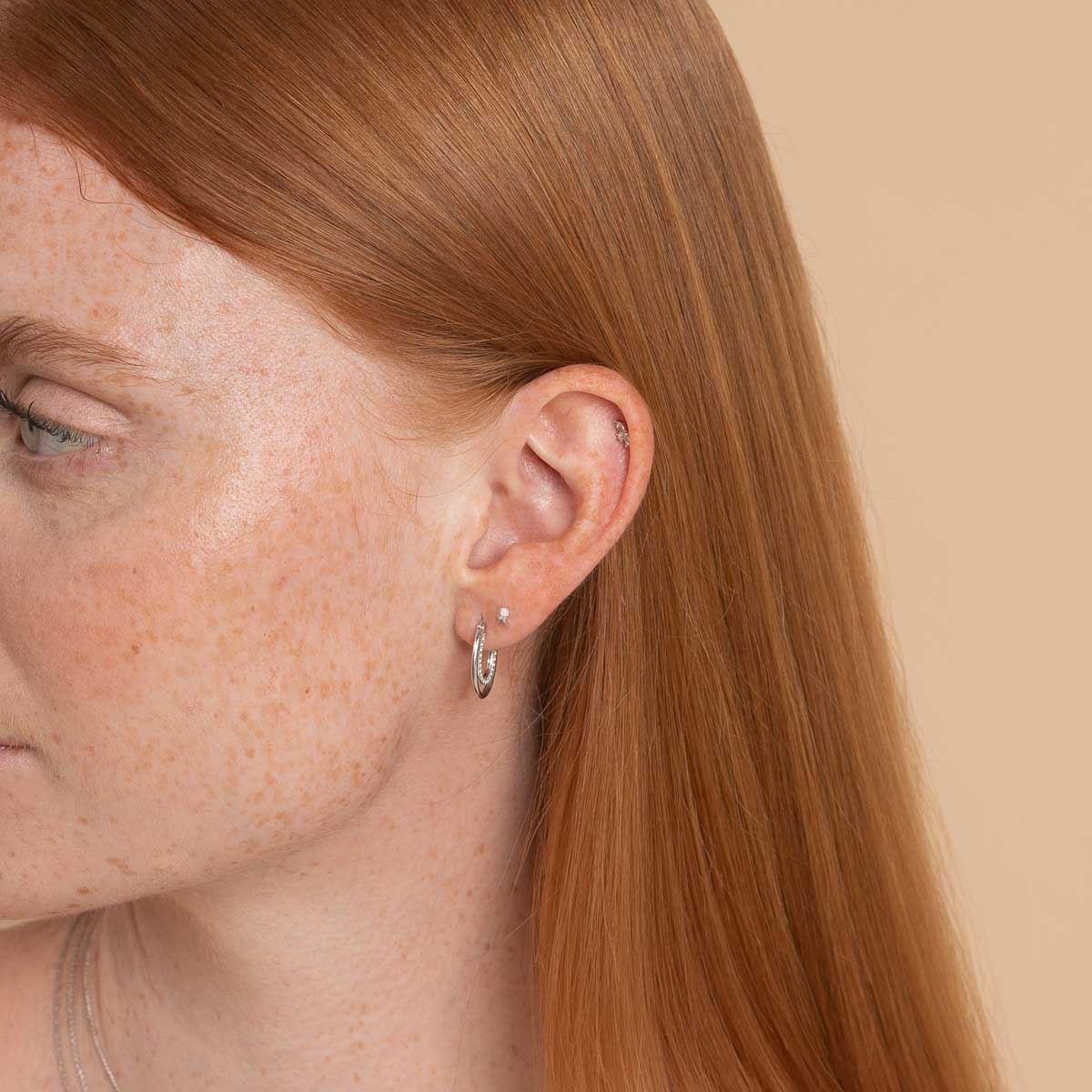 Birthstone Earrings - October Opal Birthstone Earrings in Solid White Gold - Stud Earrings - Astrid & Miyu