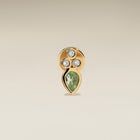 Diamond & Green Sapphire Cluster Piercing Stud in Solid Gold-Astrid & Miyu