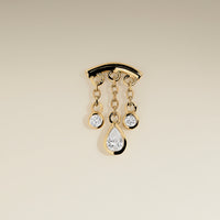 Diamond Pear Multi Charm Hidden Helix in Solid Gold-Astrid & Miyu