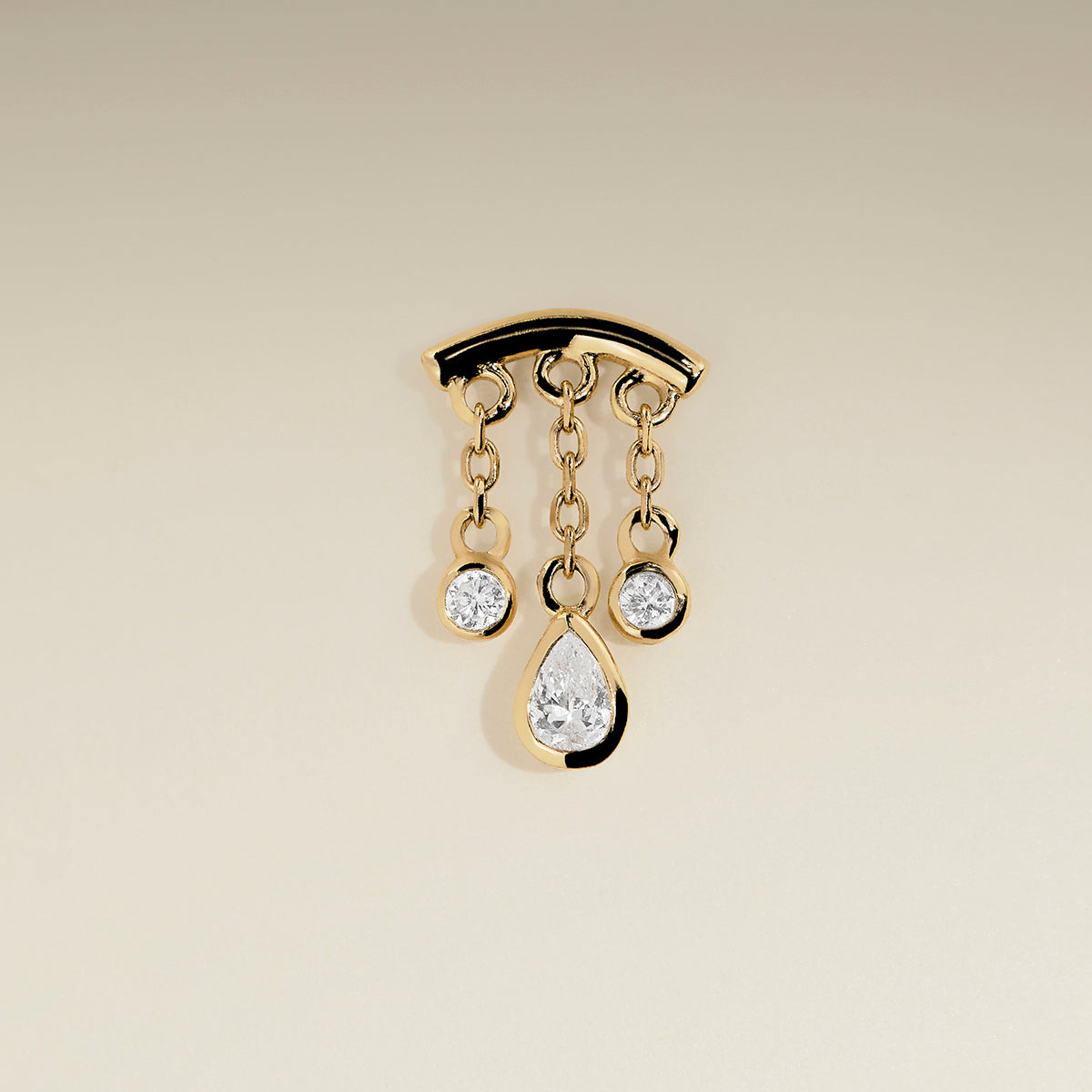 Diamond Pear Multi Charm Hidden Helix in Solid Gold-Astrid & Miyu