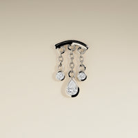 Diamond Pear Multi Charm Hidden Helix in Solid White Gold-Astrid & Miyu