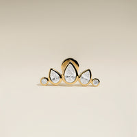 Diamond Pear Curved Piercing Stud in Solid Gold-Astrid & Miyu