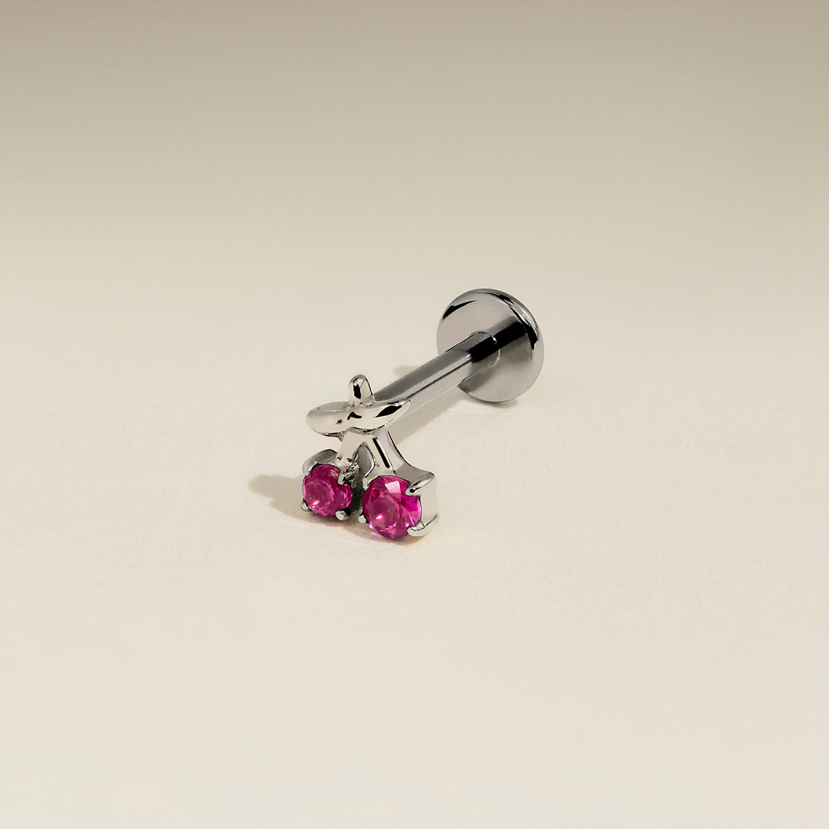 Cherry Titanium Piercing Stud in Platinum-Astrid & Miyu
