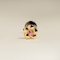 Hibiscus Titanium Piercing Stud in Gold-Astrid & Miyu