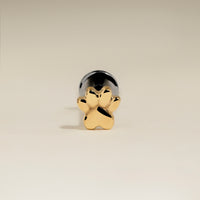Paw Titanium Piercing Stud in Gold-Astrid & Miyu