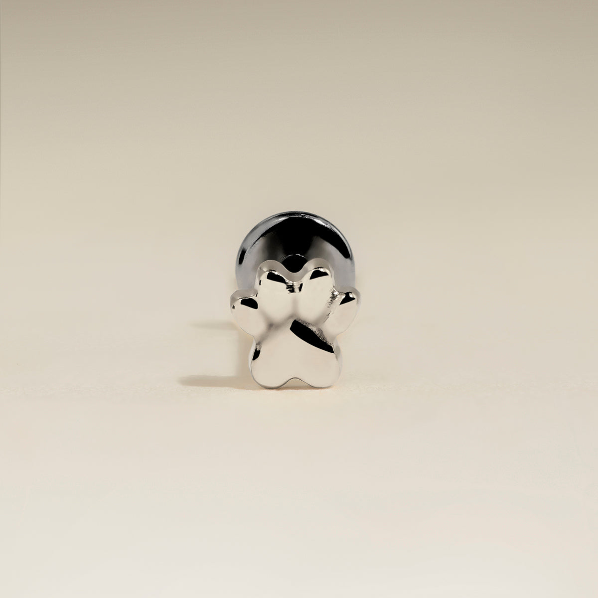 Paw Titanium Piercing Stud in Platinum-Astrid & Miyu