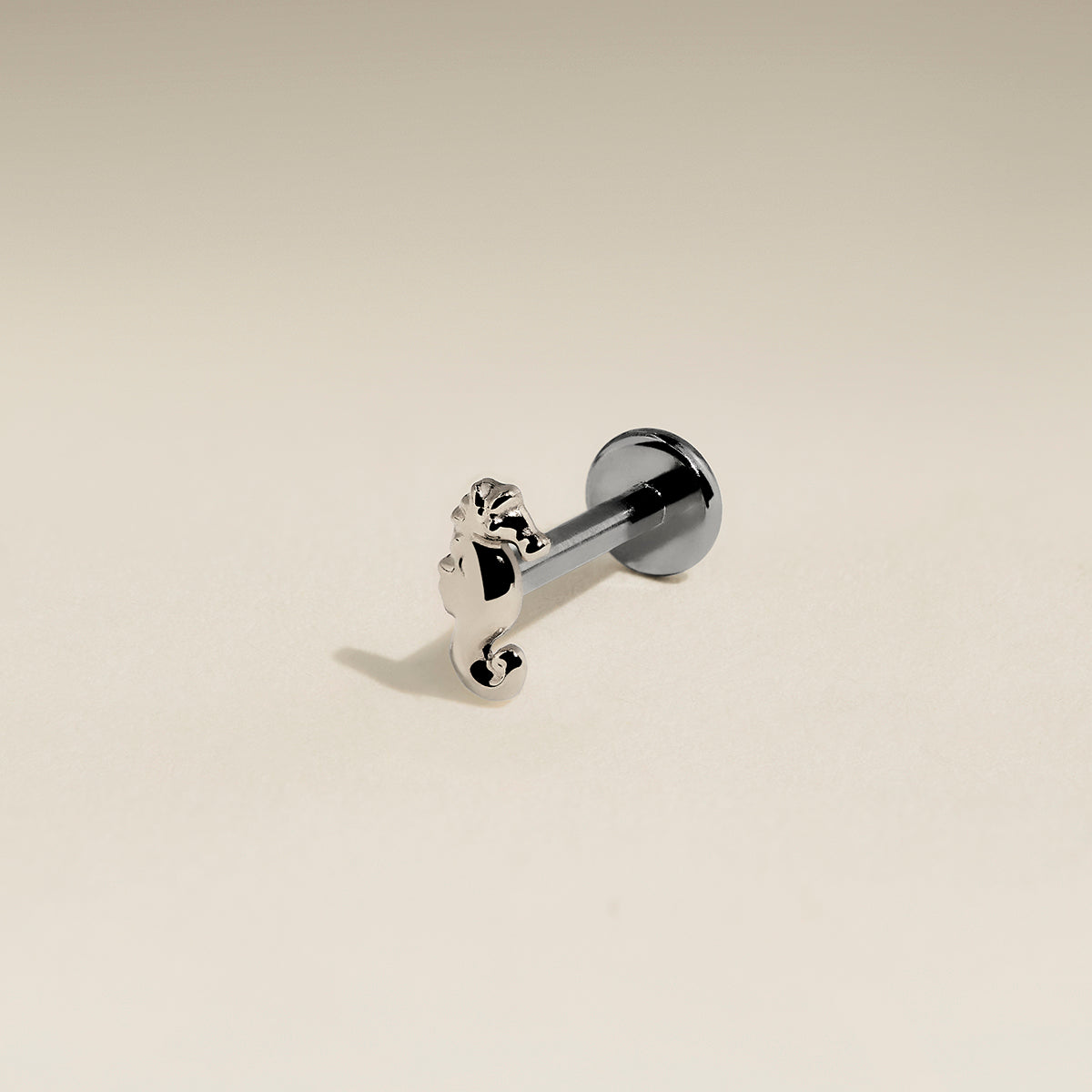Seahorse Titanium Piercing Stud in Platinum-Astrid & Miyu