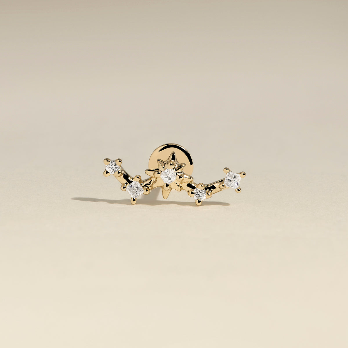 Diamond Constellation Piercing Stud in Solid Gold-Astrid & Miyu