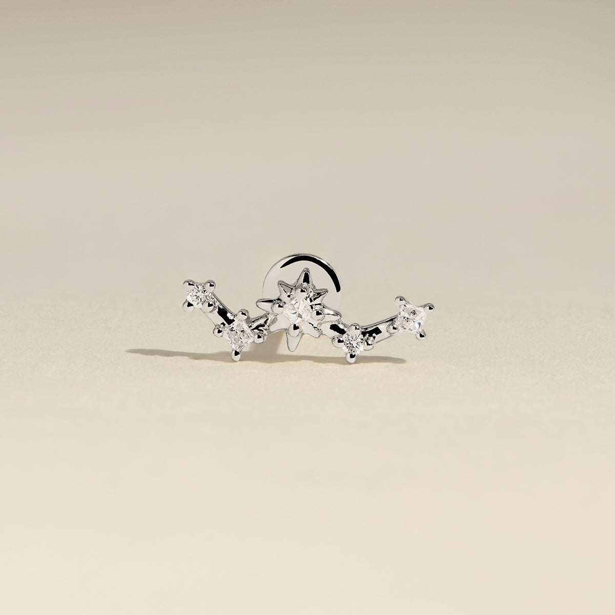 Diamond Constellation Piercing Stud in Solid White Gold-Astrid & Miyu