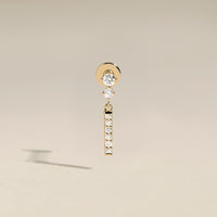 Diamond Pavé Bar Charm Piercing Stud in Solid Gold-Astrid & Miyu